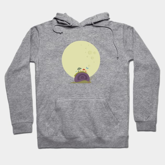 Moon and snail. Hoodie by machinegunpunker